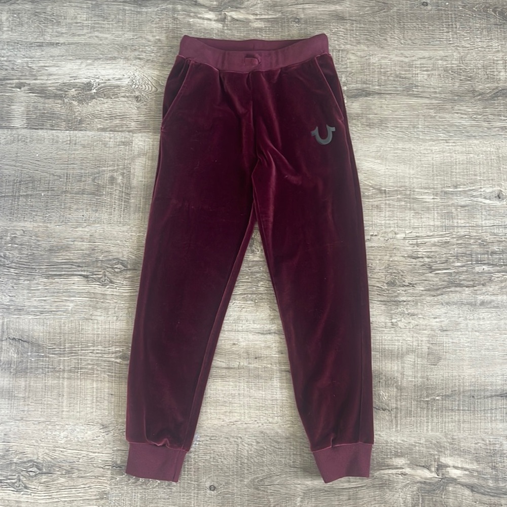 True Religion girls velvet joggers size M